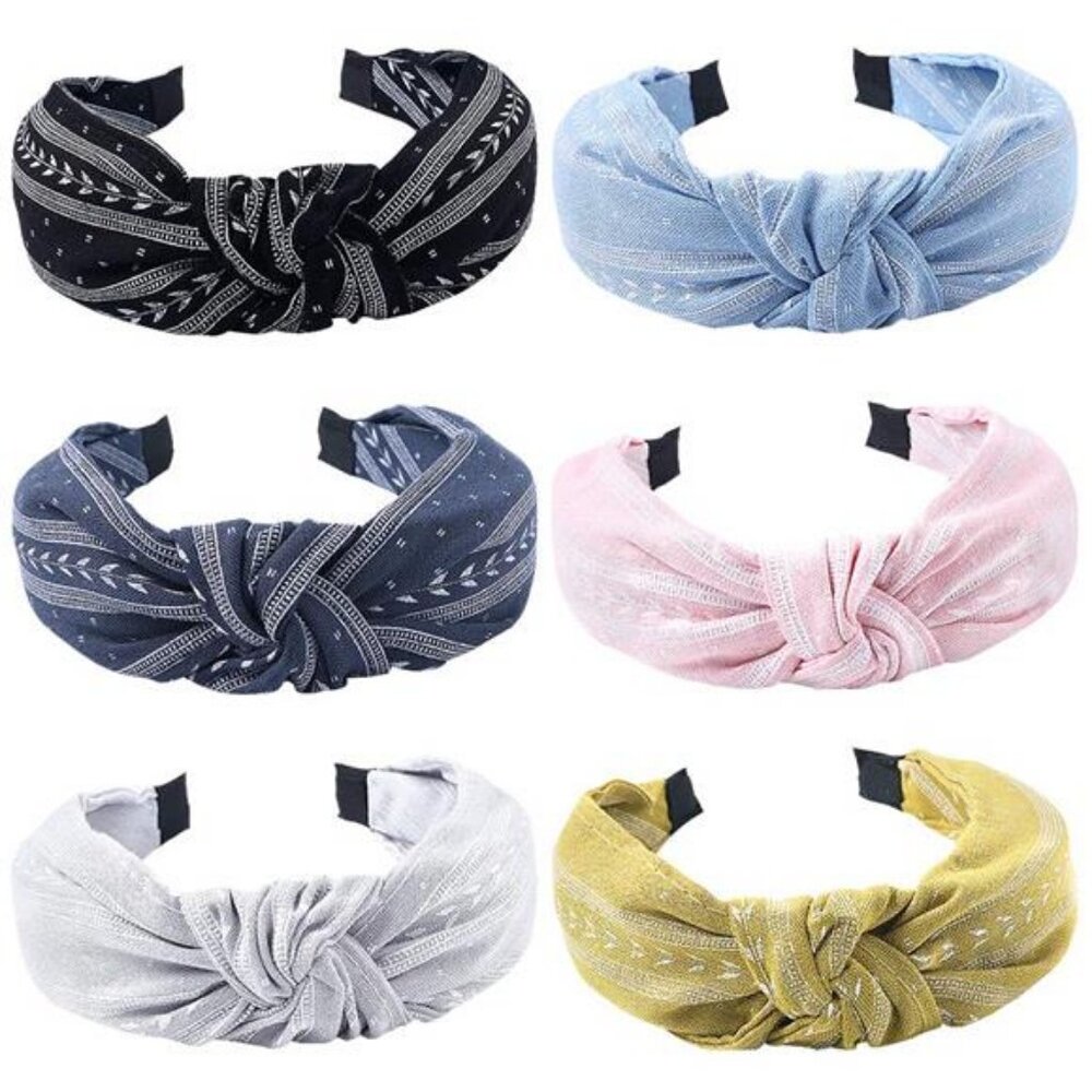 Hairband, 6 Pcs Headbands for Women - Light Color, Fashion Cotton-flax